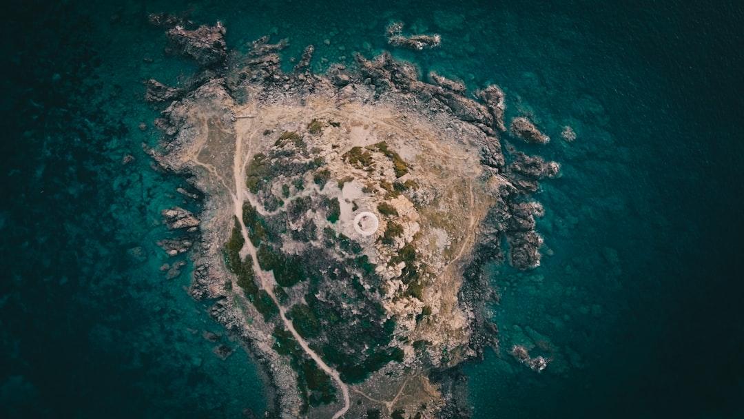 Top down shot of the Tour Génoise de la Parata (Ajaccio, France)