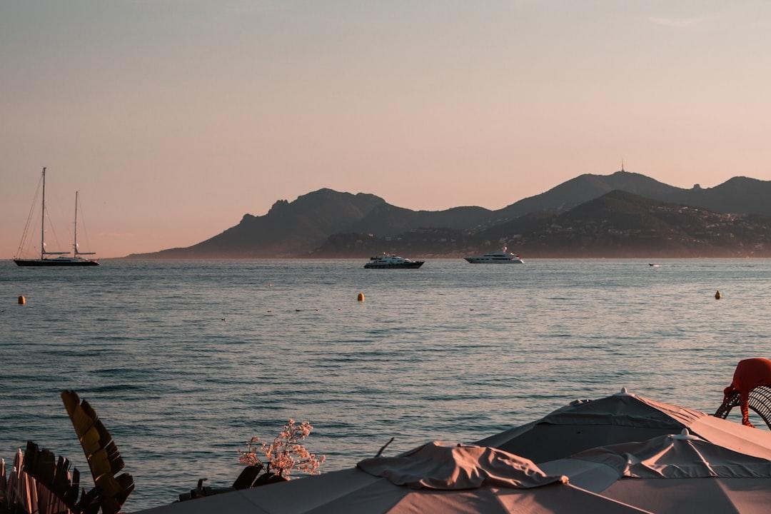 Mountains in the distance in Cannes, France